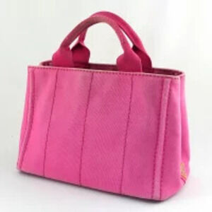 Prada Pink Canapa Handbag Canvas